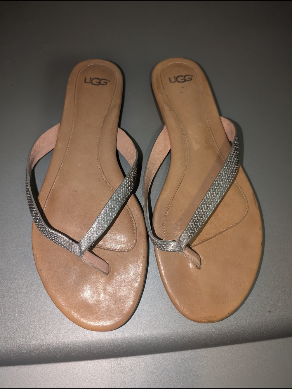 UGG Allaria Metallic Women's Tan Footbed Sandals
